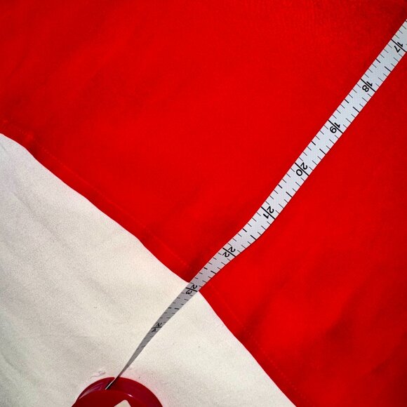 Vintage Charter Club 100% Silk Blouse Red Size 14 | Button-Back Classic Holiday - Picture 7 of 14